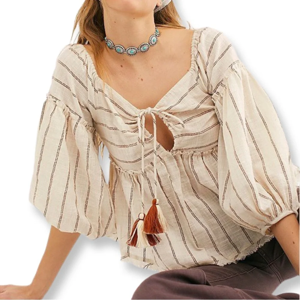 Free People “Evey” Boho Peasant Top - Picture 14 of 15